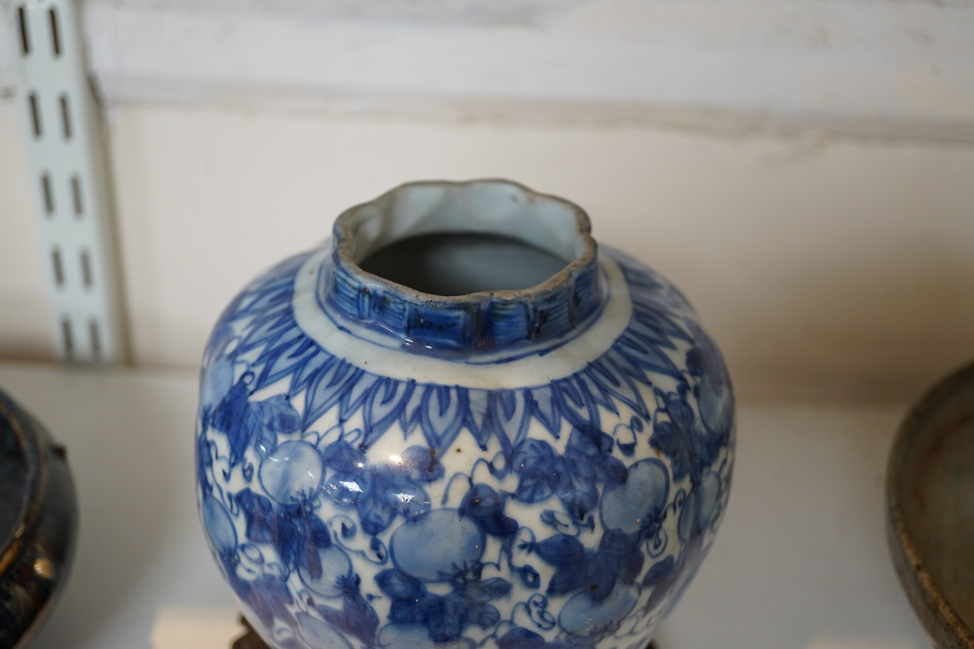 A Chinese blue and white ‘squirrel and vine’ melon-shaped jar, Wanli period (1572-1620)